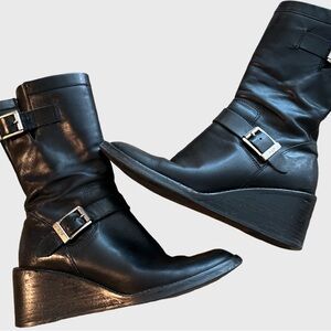 Donald J. Piner Black Moto boot